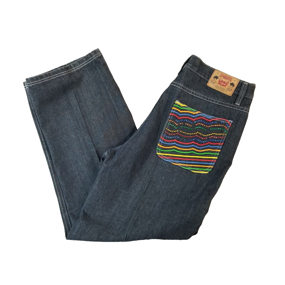 Platinum Gear Mens Jeans 40x34 Loose Baggy Blue Denim Hip Hop Urban‎ Y2K